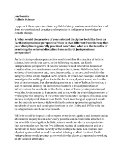 Jon Rosales Holistic Science I approach these questions from my