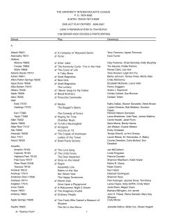 2007 Participation List