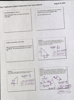 Day 11 Application Clyde`s Construction Crew Task NOTES