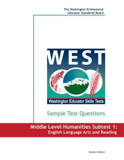 Sample Test Questions - Washington Educator Skills Tests