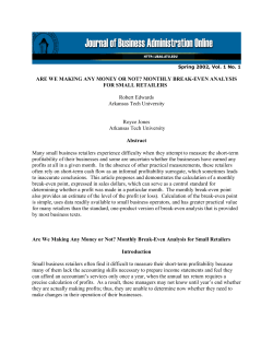 Monthly Break-Even Analysis For Small Retailers