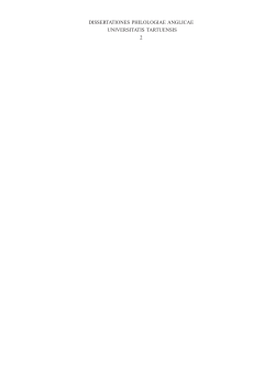 dissertationes philologiae anglicae universitatis tartuensis 2