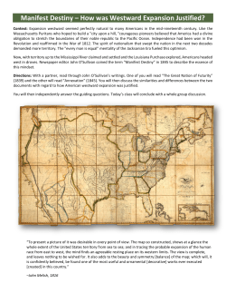 Manifest Destiny &ndash; How was Westward Expansion Justified?