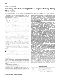 Retraining Visual Processing Skills To Improve Driving Ability After