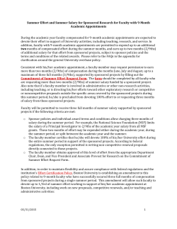 Summer Effort and Summer Salary for