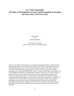 Are Needs Negotiable? The Role of Participation, Security and