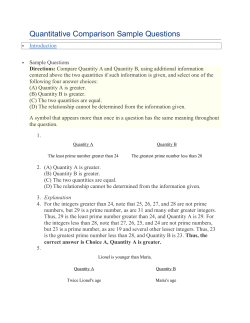 Quantitative Comparison Sample Questions