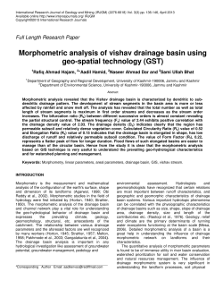 Morphometric analysis of vishav drainage basin using geo