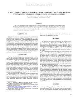 14c dating of sediment of the uppermost cape fear slide plain