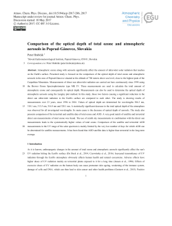 Comparison of the optical depth of total ozone and atmospheric