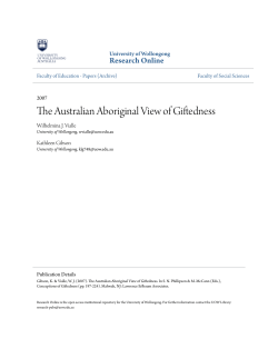The Australian Aboriginal View of Giftedness - Research Online