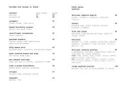 entr&eacute;es and things to share oysters half dozen