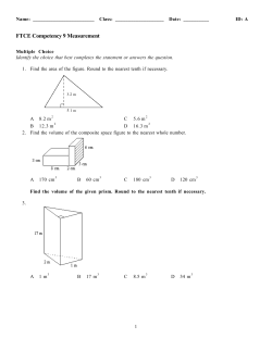 FTCE Competency 9 Measurement - MATH5
