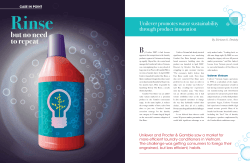 Conserving water through product innovation