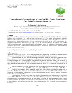 Preparation and Characterization of Low Cost Silica Powder from