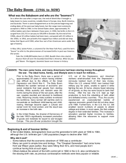 The Baby Boom (1946 to NOW)