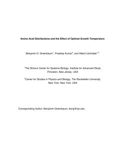 Amino Acid Distributions and the Effect of Optimal
