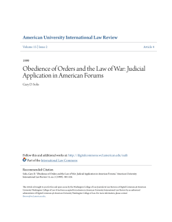 Obedience of Orders and the Law of War