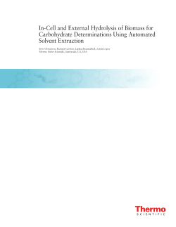 In-Cell and External Hydrolysis of Biomass for Carbohydrate