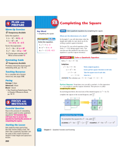 Completing the Square - Ms. Miles` Math Site