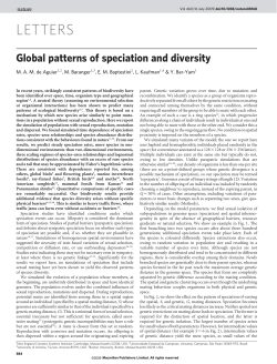 Global patterns of speciation and diversity