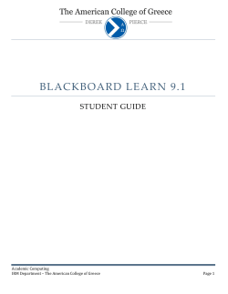 BLACKBOARD LEARN 9.1 - The American College of Greece
