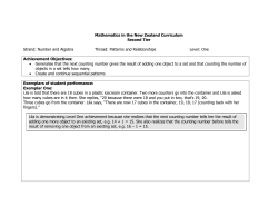 Mathematics in the New Zealand Curriculum Second Tier Strand