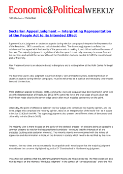 Sectarian Appeal Judgment &mdash; Interpreting Representation of the