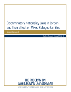 Discriminatory Nationality Laws in Jordan and Their