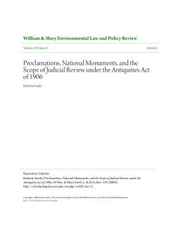 Proclamations, National Monuments, and the Scope of Judicial