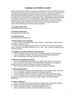 Language Arts Standard: Grade 8