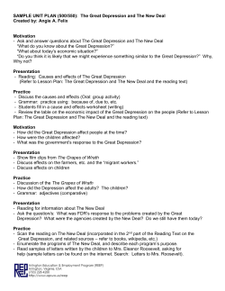 UNIT PLAN on The Great Depression and The New Deal
