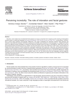 Perceiving incredulity: The role of intonation and facial gestures