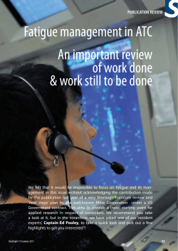 Fatigue management in ATC An important review of work