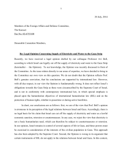 Legal Opinion Concerning Supply of Electricity and Water to