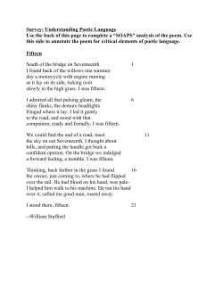 Survey: Understanding Poetic Language Use the back of this page