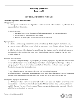 Connections to Standards - California Academy of Sciences
