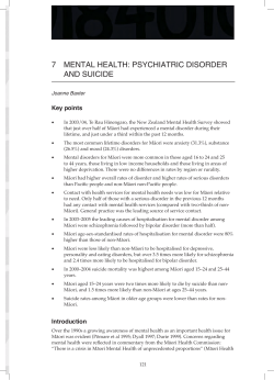 7 mental health: psychiatric disorder and suicide
