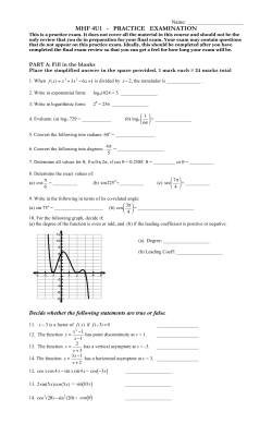 MHF 4U1 Practice Exam