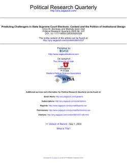 Predicting Challengers in State Supreme Court Elections