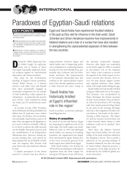 Paradoxes of Egyptian-Saudi relations