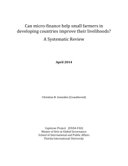 Can micro-finance help small farmers in developing countries