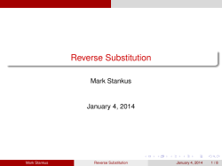 Reverse Substitution