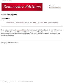 paradise regained - Scholars` Bank