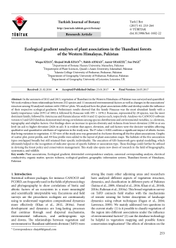Ecological gradient analyses of plant associations