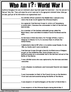 Who Am I : World War I