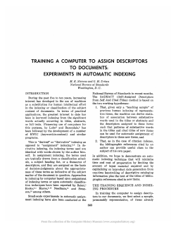 training a computer to assign descriptors to documents