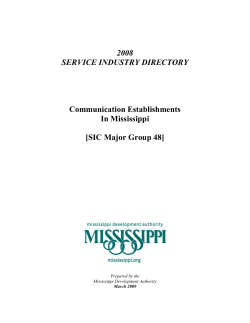 Communication Establishments In Mississippi [SIC Major