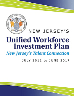 New Jersey Unified Workforce Investment Plan 2012-2017