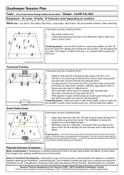 Goalkeeper Session Plan